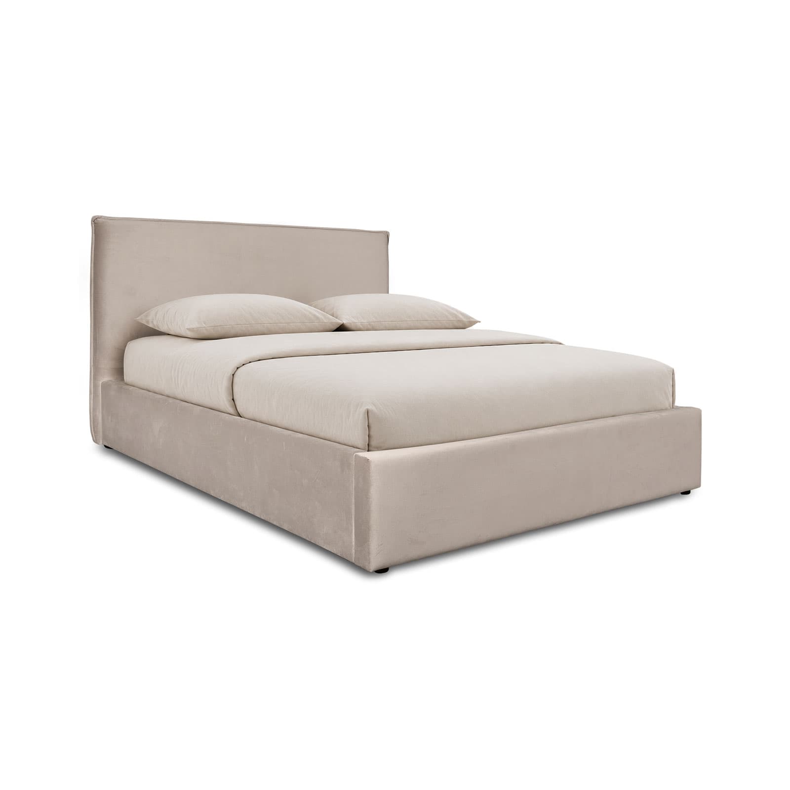 Julia Queen Bed - Velvet Light Fawn